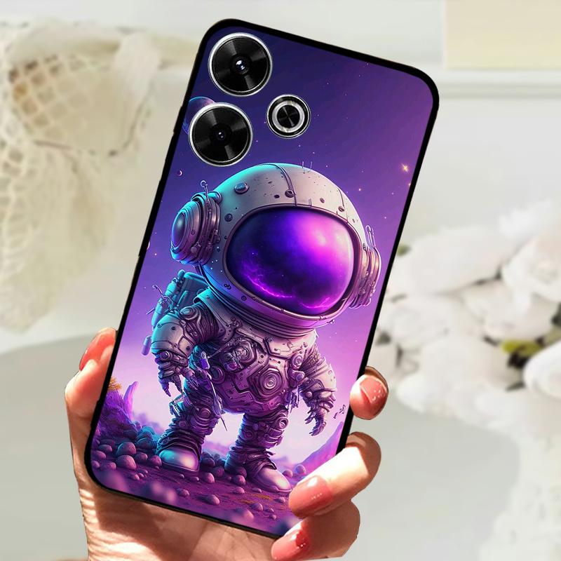 For Xiaomi Redmi 13 Case Fashion Painting Matte Cover Soft Silicone TPU Phone Case For Xiaomi Poco M6 4G Shockproof Shell Fundas