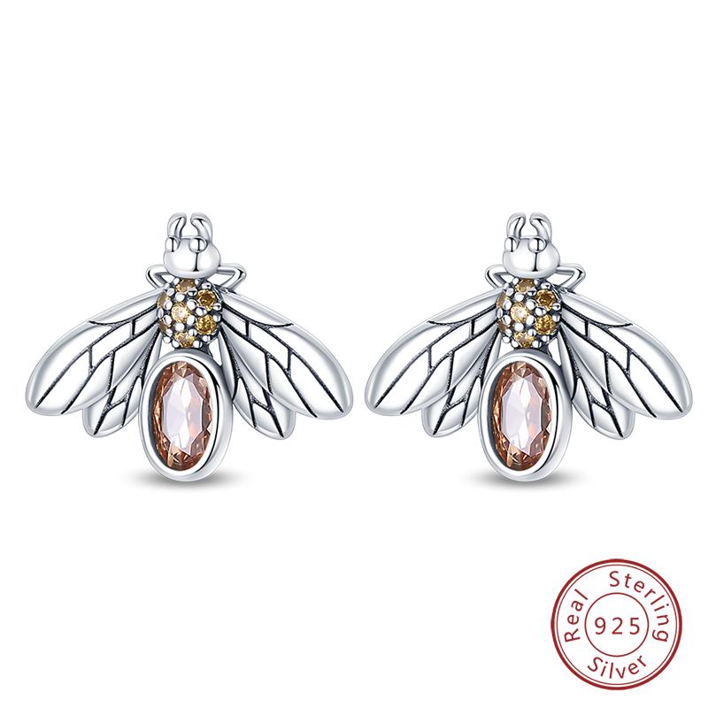 Hot 925 Sterling Silver Earrings Charm Simple Shining Lotus Zircon Wedding Women Jewelry Gift