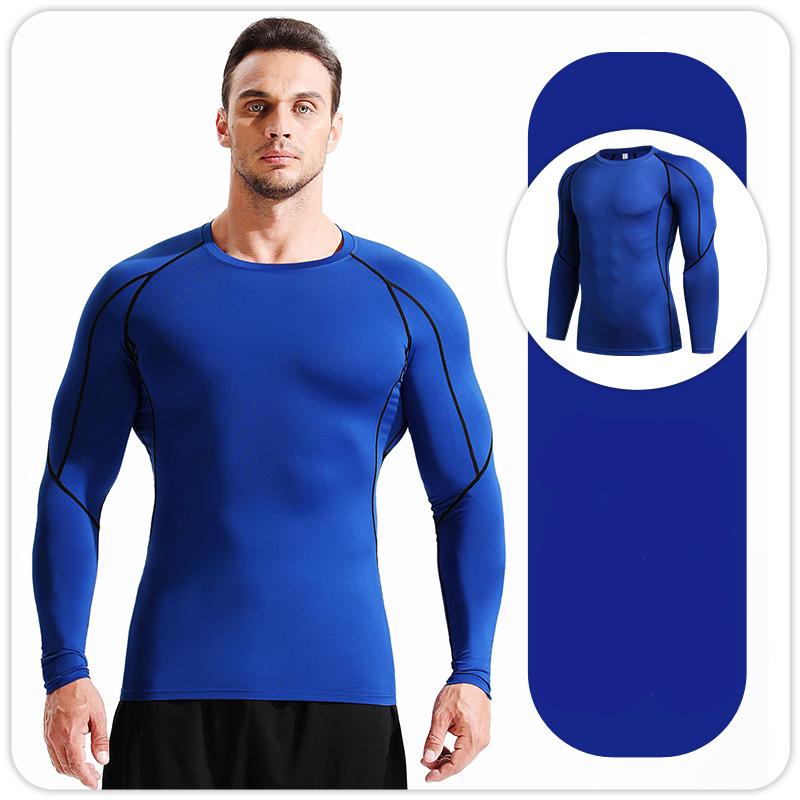 Men's T shirt Tights Sports Elastic quick-drying Compression Long Sleeve Fitness clothing Running Training clothing S M L XL XXL 3XL