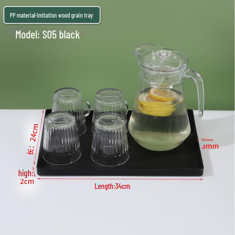 Rectangular Hotel Tray: Plastic Plate, Water Cup Storage for Bathroom or Restaurant.