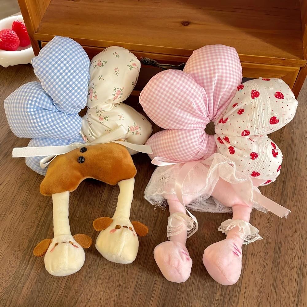 Cute Cotton Filled Scrunchies Cloth Plaid Flower Hair Ring Creative Bun Rubber Bands  Travel