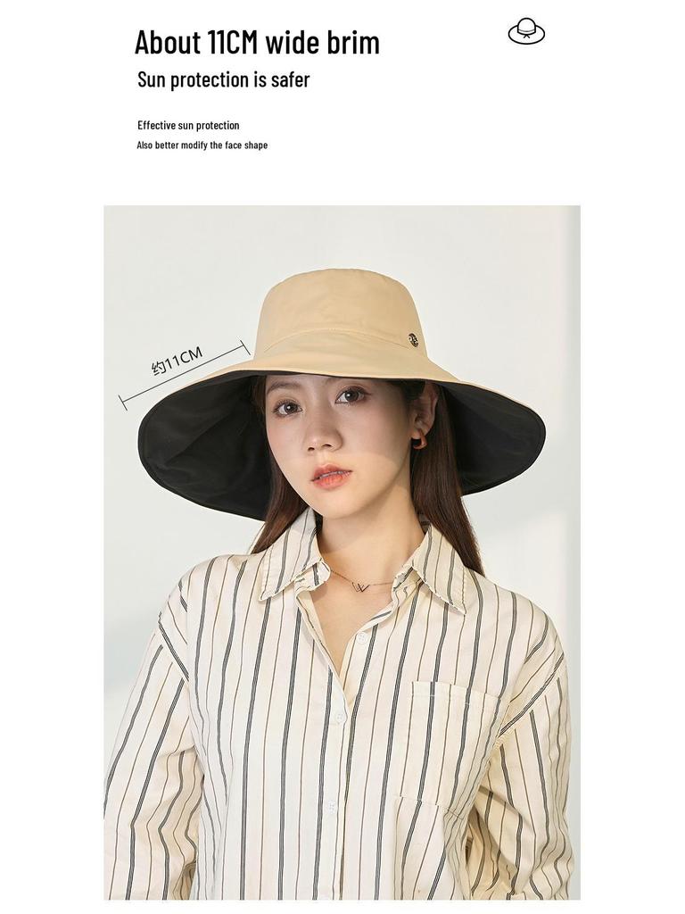 Jiao Xia Women's Double-Sided Fisherman Hat - Spring/Summer UV Protection with Large Brim