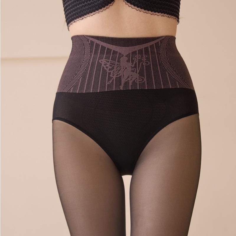 

Колготки из плотного черного шелка Water Light Velvet - Прозрачные с высокой талией, осень/зима One Size Full Foot (40-70kg)