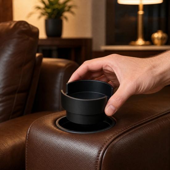 Couch Cup Holder Adapter, Universal Sofa Drink Stabilizer for Large Cups, Anti Spill Beverage Holder, Easy Insert Expandable Sofa