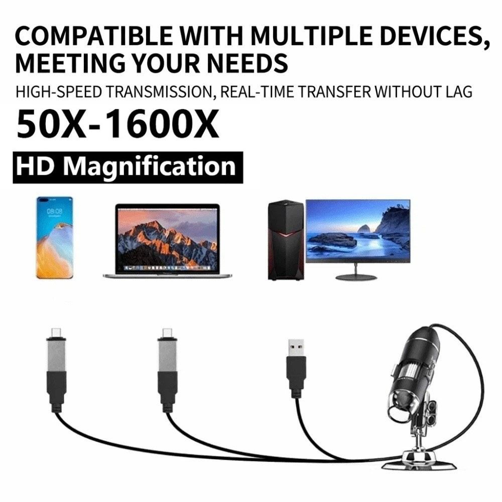 3 in 1 Handheld Electronic Microscope Portable LED Magnifier Microscopes Laboratory Use