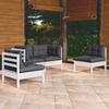 VidaXL Solid Pine Wood Garden Lounge Set 4 Pcs with Cushions Patio Furniture Outdoor Furniture Garden Furniture 3096173