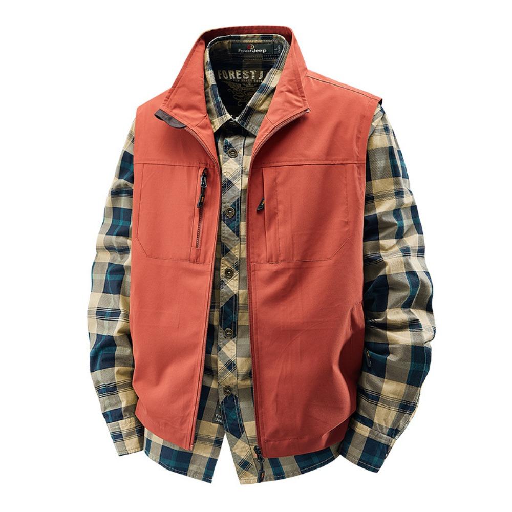 Summer Men Outdoor Breathable Sleeveless Vest Men Casual Multi Pocket Vest Man Cargo Safari Work Waistcoat Plus Size 6XL