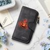 Halloween Pumpkin Pattern Long Wallet Fashion Multislot Purse Forever Series Portable Card Holder Stylish Daily Carry Purse