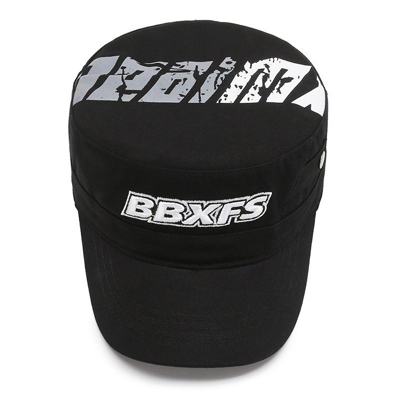 Flat Top Hat Men's Spring and Autumn Cap Outdoor Casual Cycling Visor Alphabet Label Trend Embroidery Sports Hat