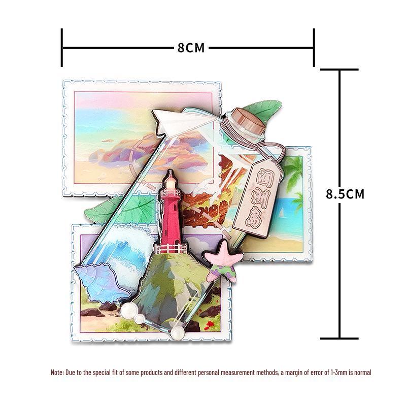 Guangxi Cultural Wooden Epoxy Fridge Magnet Tourism Souvenir