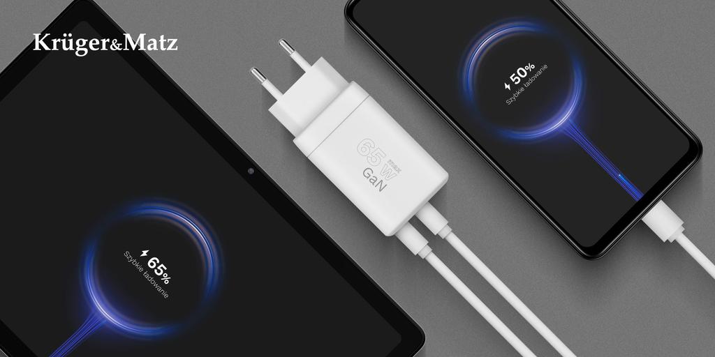 Kruger&Matz 65W GaN Power Delivery Quick Charge Fast Charger