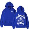 Jesus Ist König Christlicher Bibelvers Hoodies Herren Damen Kleidung Mode Langarm Sweatshirts Fleece Freizeit Übergroßer Pullover