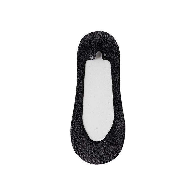 Female Summer Ultra Thin Leisure Solid Color Light Mouth Silicone Non Slip Non Fall with Ice Silk Boat Socks