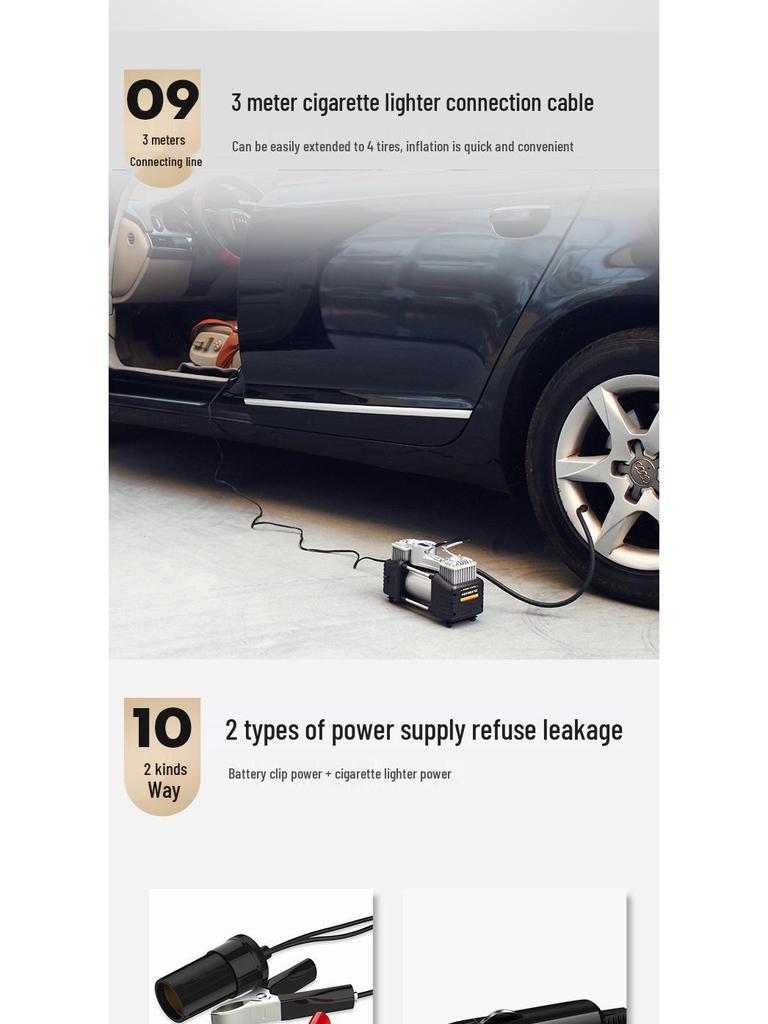 High-Power Dual Cylinder Portable Off-Road Car Tire Inflator