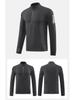 Men's Quick-Dry Long Sleeve Half-Zip Stand Collar Running T-Shirt - Breathable Autumn/Winter Base Layer