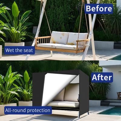 3 Seater Garden Swing Covers Waterproof Heavy Duty 210D Oxford Outdoor Swinging Chair Cover Patio Garden Hammock Cover with Zips