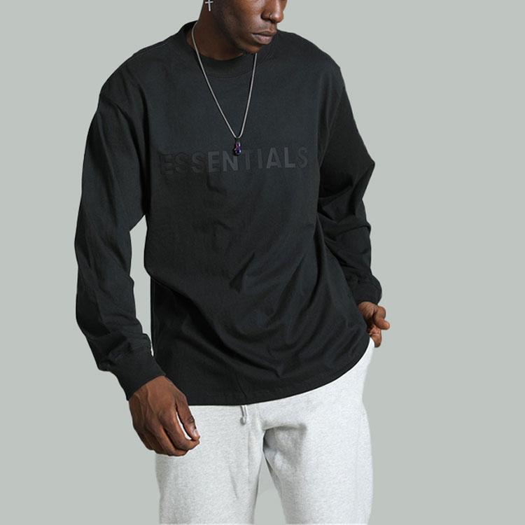 Fear of God Essentials FW20 Logo Long Sleeve Top Men Tops Black FOG-FW20-244