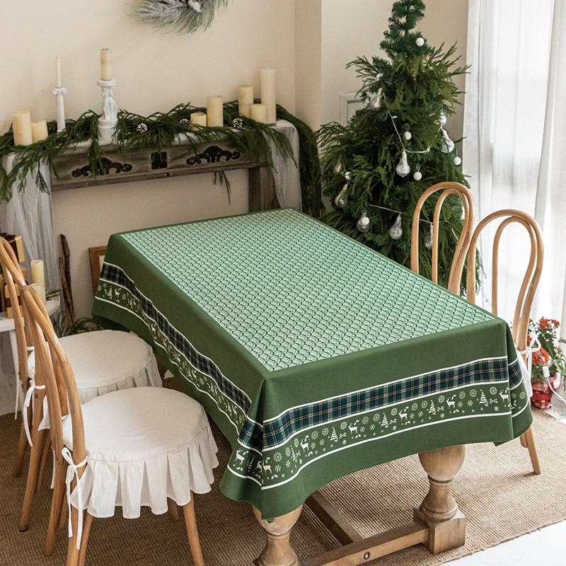 Novoroční dárek Vánoční série Vodotěsný Běžný ubrus na stůl Zesílený Obdélníkový Ubrus na jídelní stůl Ubrus na konferenční stolek