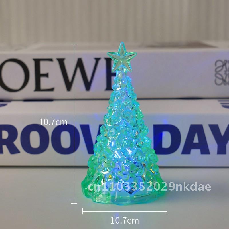 

Christmas Crystal Christmas Tree Electronic Candle Lights Glow Christmas Atmosphere Night Lights Decorative Desktop Ornaments