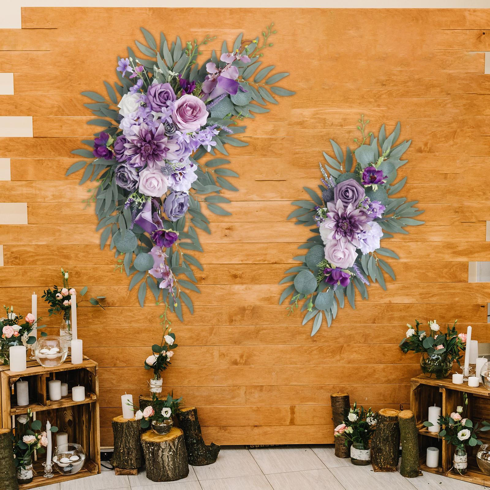 

2x Artificial Arch Flower Wedding Welcome Signs Flowers Garlands Floral Decorations