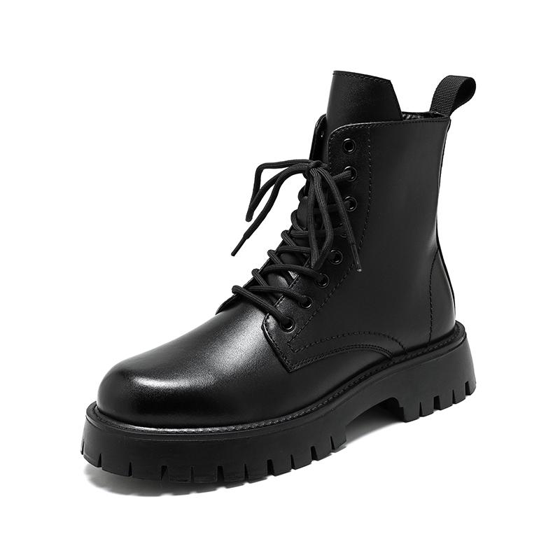Fashion Autumn Men Japan Karajuku Korean Style Fashion High Top Streetwear Thick Platform Boots Casual Leather Shoes Male Lace Up Shoes