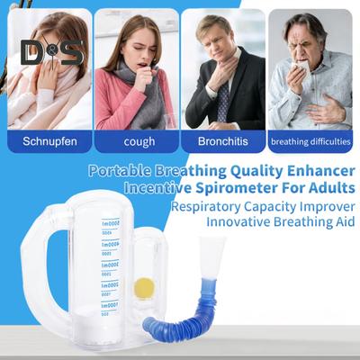 Incentive Spirometer 5000ML Volume Measurement with Flow Rate Indicator Deep Breathing Trainer Students Children Adults Elderly Lung Exerciser Device