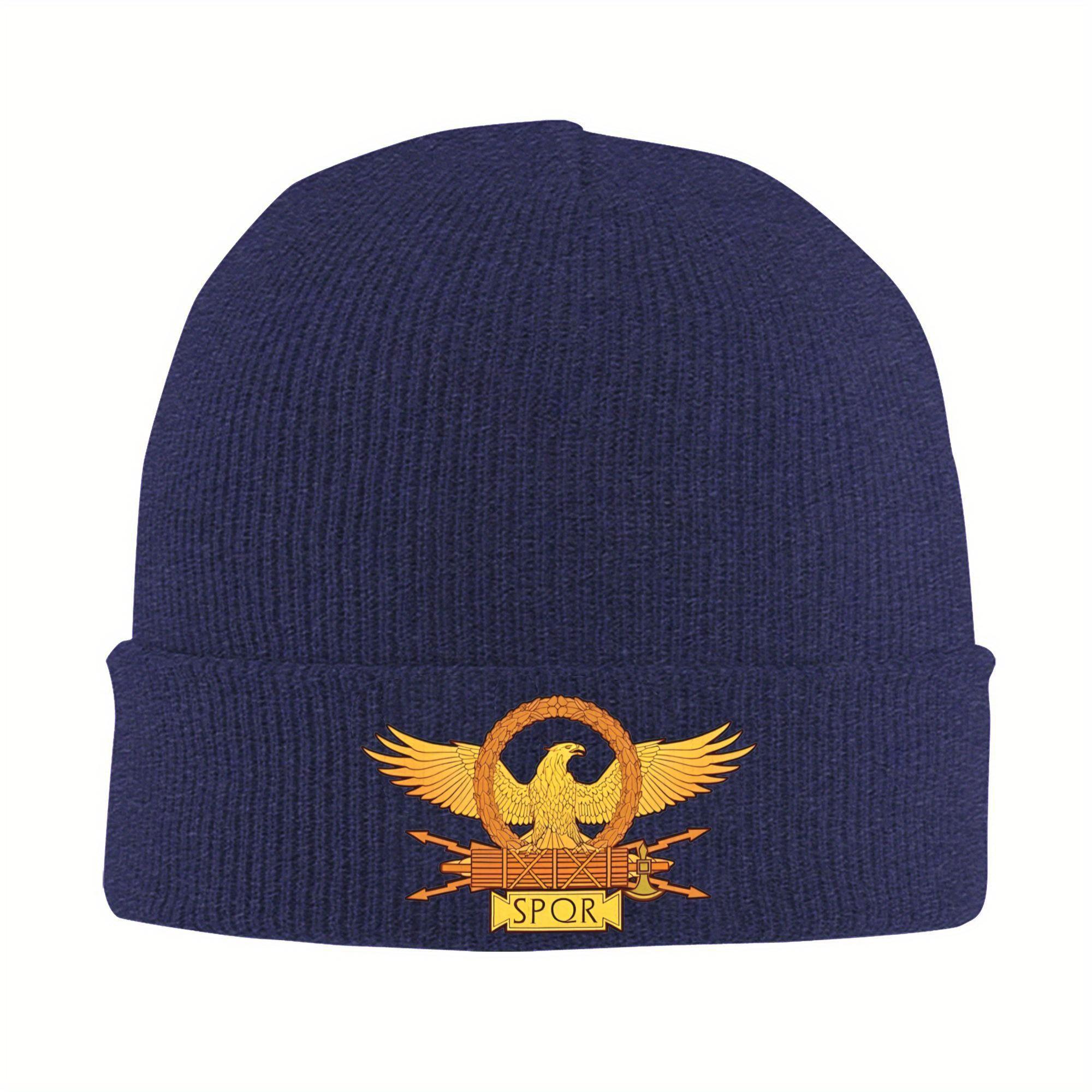 

Ancient Rome SPQR Eagle Standard Knitted Hat for Women Unisex Skullies Beanies Autumn Winter Hats Acrylic Warm Caps