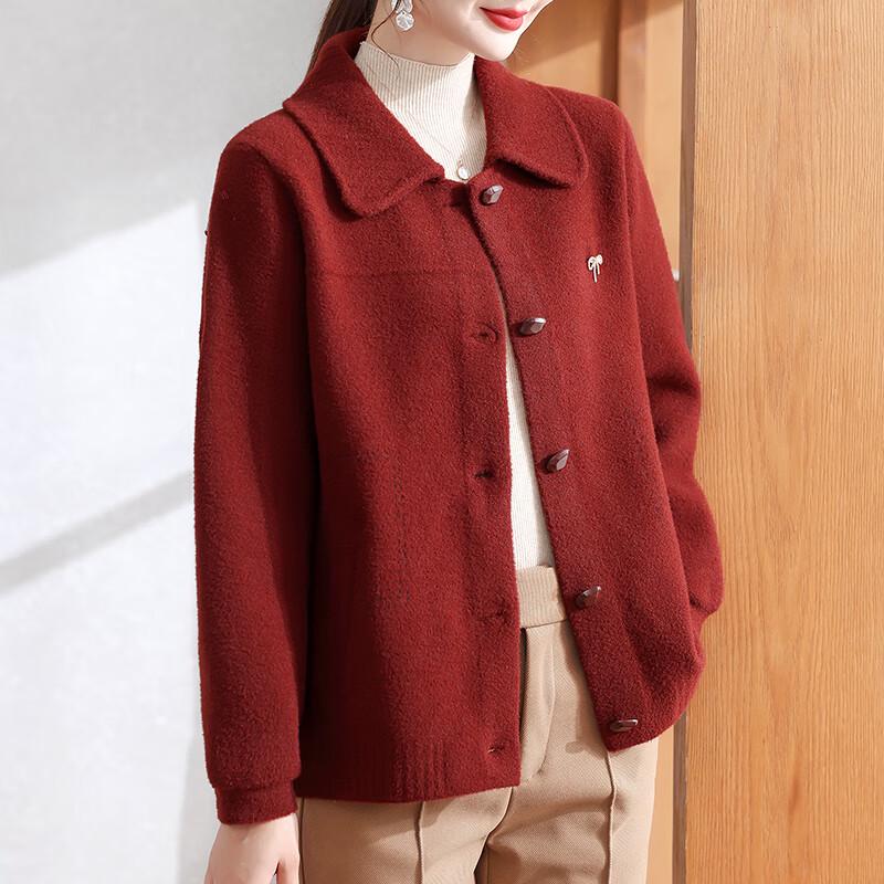 

XUEXI Женский трикотажный кардиган с длинным рукавом для среднего возраста 2XL