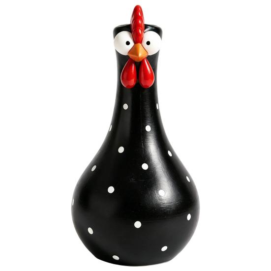 Weather Resistant Garden Art Resin Big Eyed Chicken Vase for Flowers, Cute Animal Planter, Small Flower Decorative Figurine Home Pot, Statue