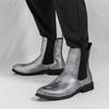 Modne Zimowe Nowa Moda Złote Srebrne Chelsea Botki Luksusowe Projektanta Męskie Wsuwane Codzienne Wysokie Buty na Platformie Zapatos Hombre