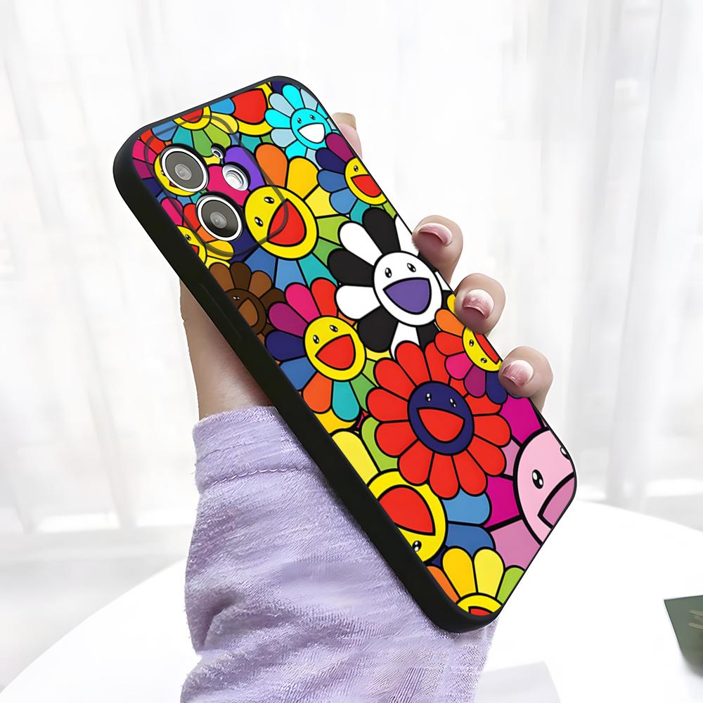 

Artist T-Takashi Murakami Phone Case For IPhone 17 Pro Max 15 Pro 16 14 Plus 12 13 Mini 11 Pro Shockproof Soft Cover iPhone17ProMax