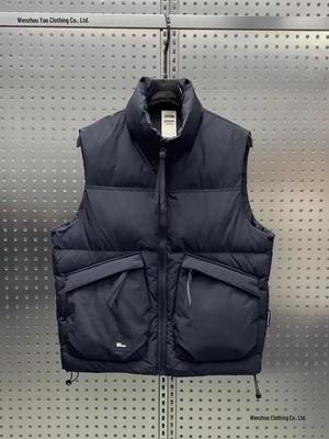 Men's Trendy Loose-Fit Winter Workwear Down Vest - Warm, Sleeveless, Youth Style, White Duck Down.
