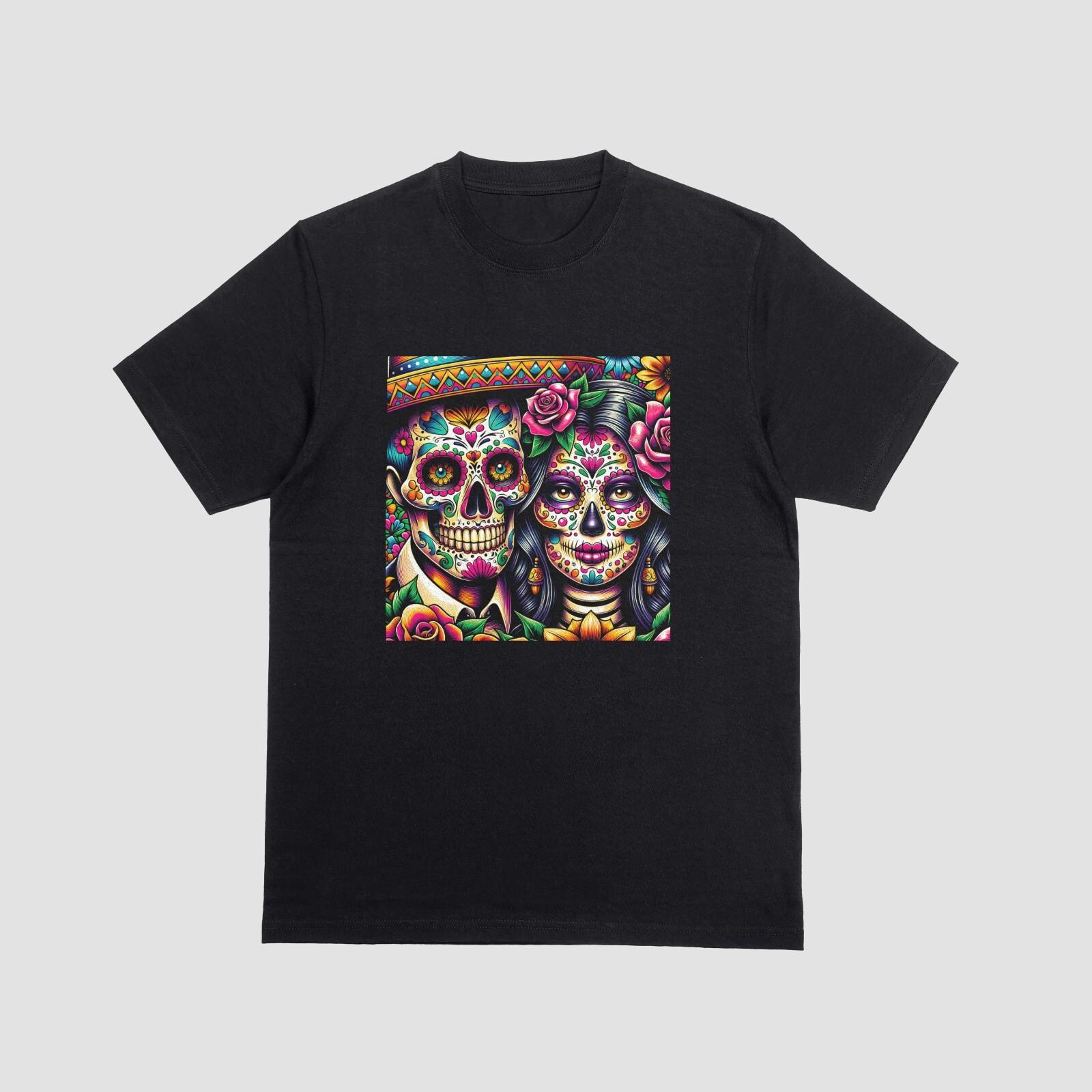 t shirt men mexican dia de muertos S