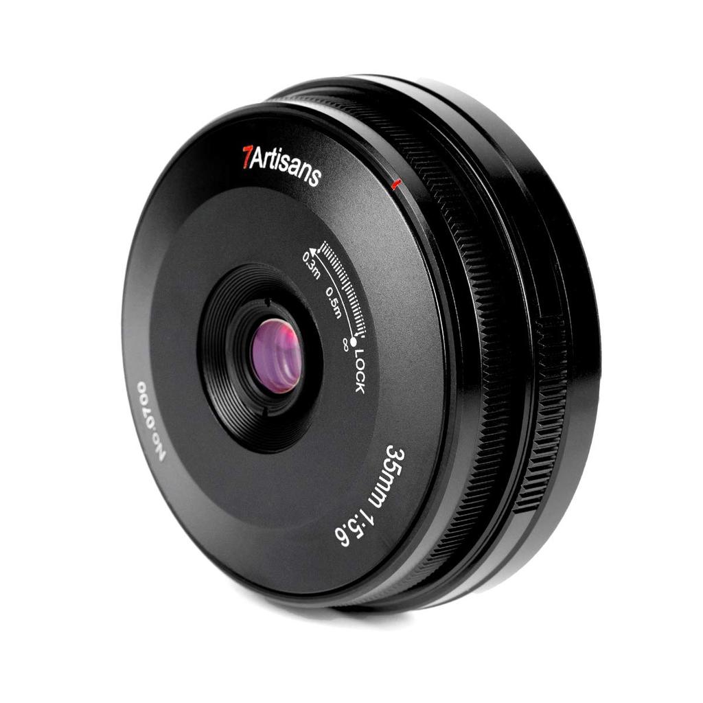 7Artisans 3556ZB Obiektyw 35mm Pancake dla Nikon Z Obiektyw z pojedynczym ogniskowaniem Obiektyw pełnoklatkowy Ultracienki obiektyw do aparatu Obiektyw szerokokątny Kompatybilny z mocowaniem Z Z6 Z7