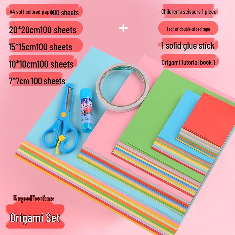A4 Colored Handmade Origami Paper, 80gsm for Kindergarten & Primary Students
