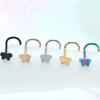 10pcs Butterfly Nose Rings Stainless Steel Piercing Jewelry For Eyebrow Ear Cartilage Accessory For Sensitive Skin