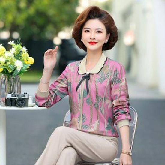 

2026 Spring Collection: Women s Age-Reducing Base Layer Top for Middle-Aged and Elderly - Lightweight, Thin, and Stylish 4XL рожевий