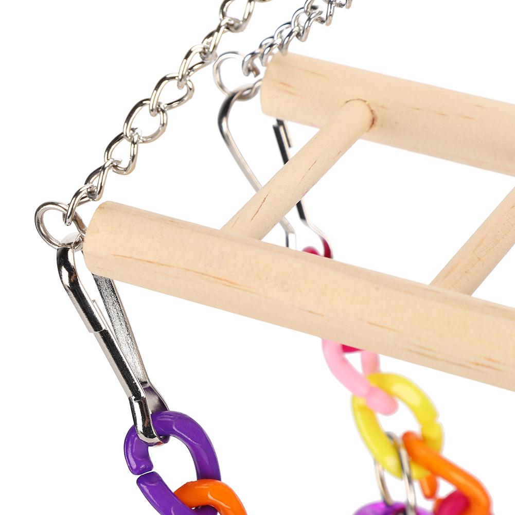 Pet Small Birds Parrot Acrylic Chain Ladder Hanging Bridge Swing Bite Climbing Toy with Bells