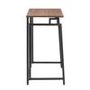 Bureau d'ordinateur - SPRINGOS - Pliable - 80 cm - Métal - Bois brun foncé