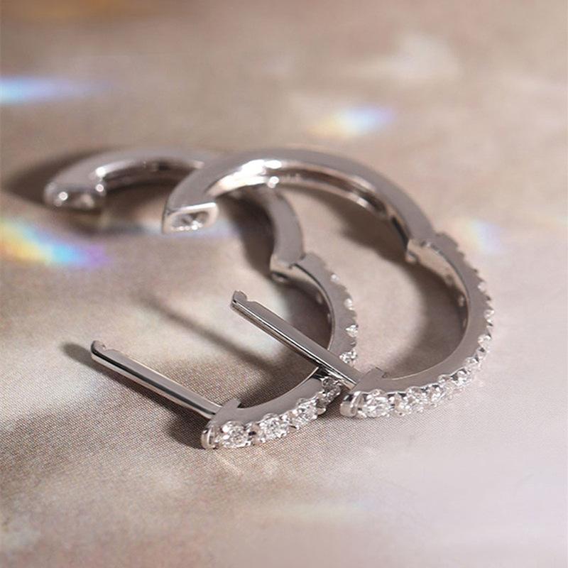 1Pc Fashionable Light Luxury Style Ear Buckles, Exquisite Micro-inlaid Synthetic Zircon Jewelry, Elegant Earrings for Daily Wear