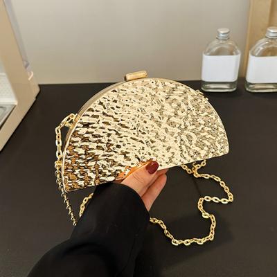 Luxury Golden Evening Bags For Women Wedding Dinner Party Chain Shoulder Cross Body Bag Designer Purses And Handbags