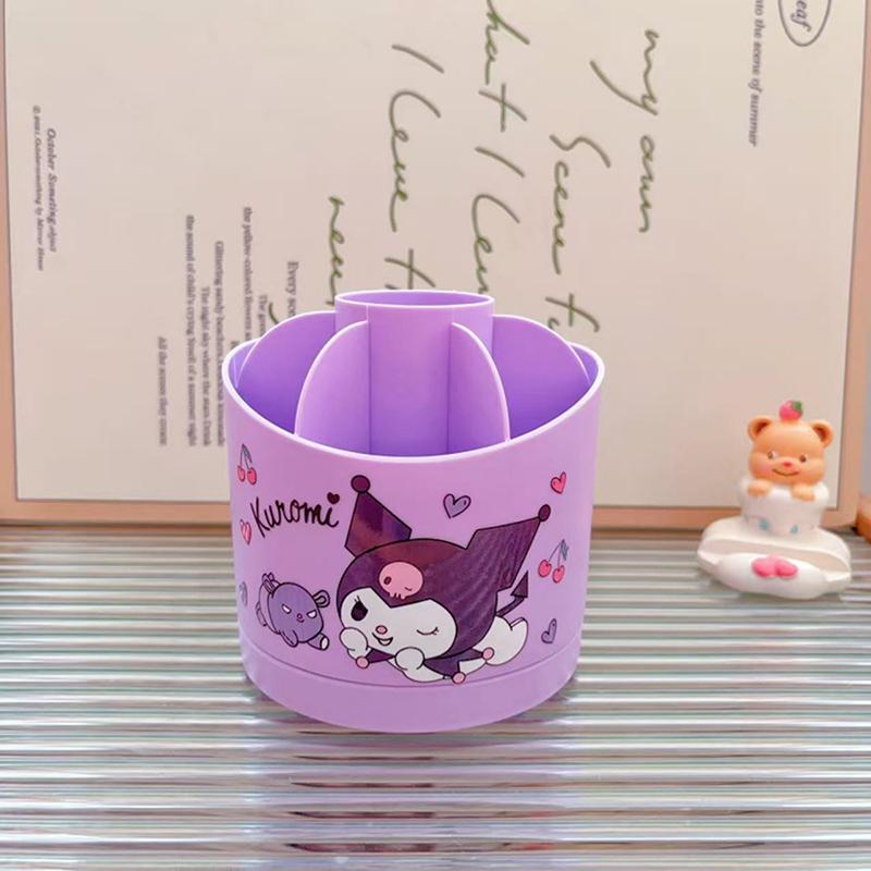 Porta-Canetas Giratório Macaron Sanrio Caixa de Armazenamento de Mesa para Escritório Kulomi Dormitório Estudantil Armazenamento de Mesa Porta-Canetas