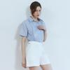 Adowl Calm Back Button Embroidery Half Pants - White