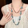Ethnic Style Beaded Necklaces Bohemia Sweater Chain Fashion Jewelry Ceramic Chain  For Women