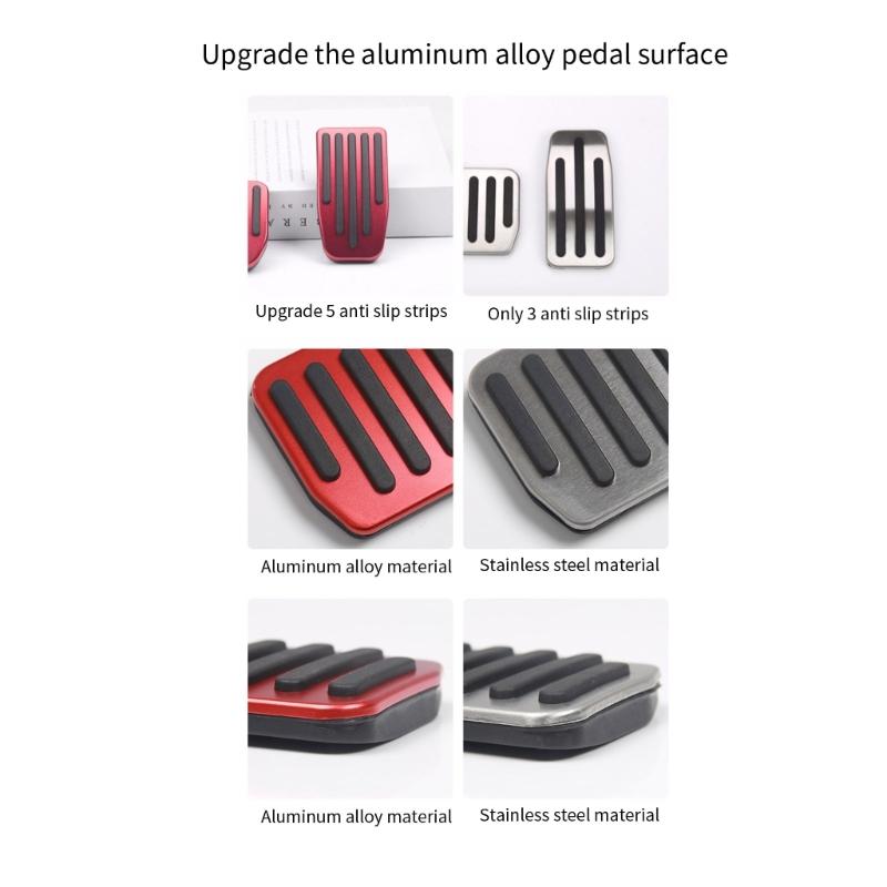 Universal Anti-slip Aluminum Brake Accelerator Clutch Non-Slip Foot Pedal Pad Cover Car Accessory Footrest for  Y