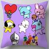 Cartoon Bt21 Cushion Cover Decorative Soft Pillow Case Sofa Car Protector Throw