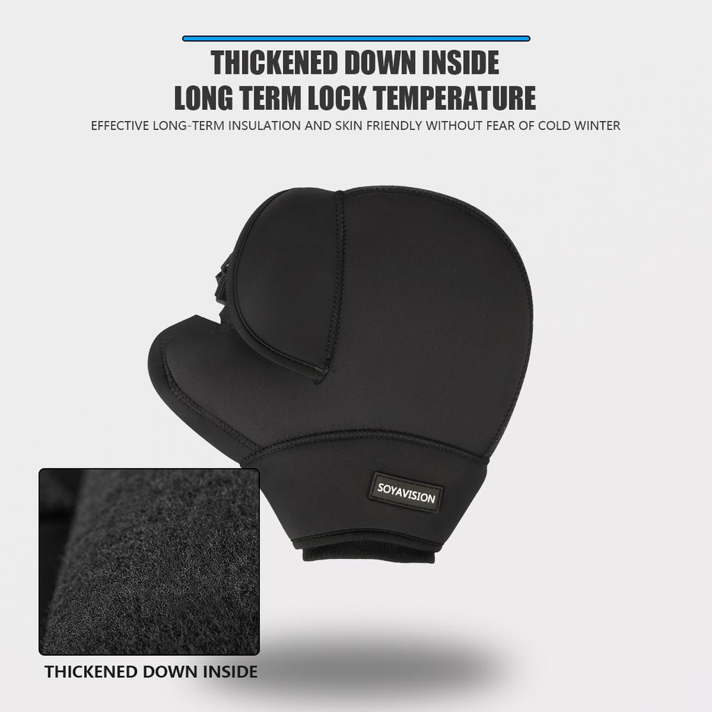 Thick Motorcycle Handlebar Muffs Protective Motorcycle Scooter ATV UTV Winter Warmer Gloves Grip Handle Bar Muff Rainproof Warm