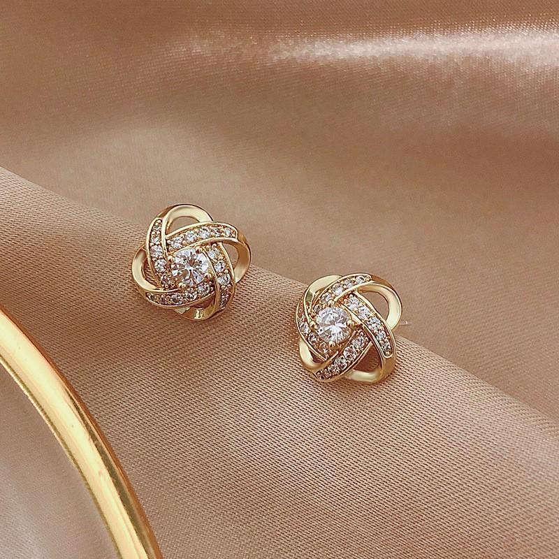 Cross Shaped Geometric Circular Earrings, Elegant, Niche, High-End Women'S Accessories