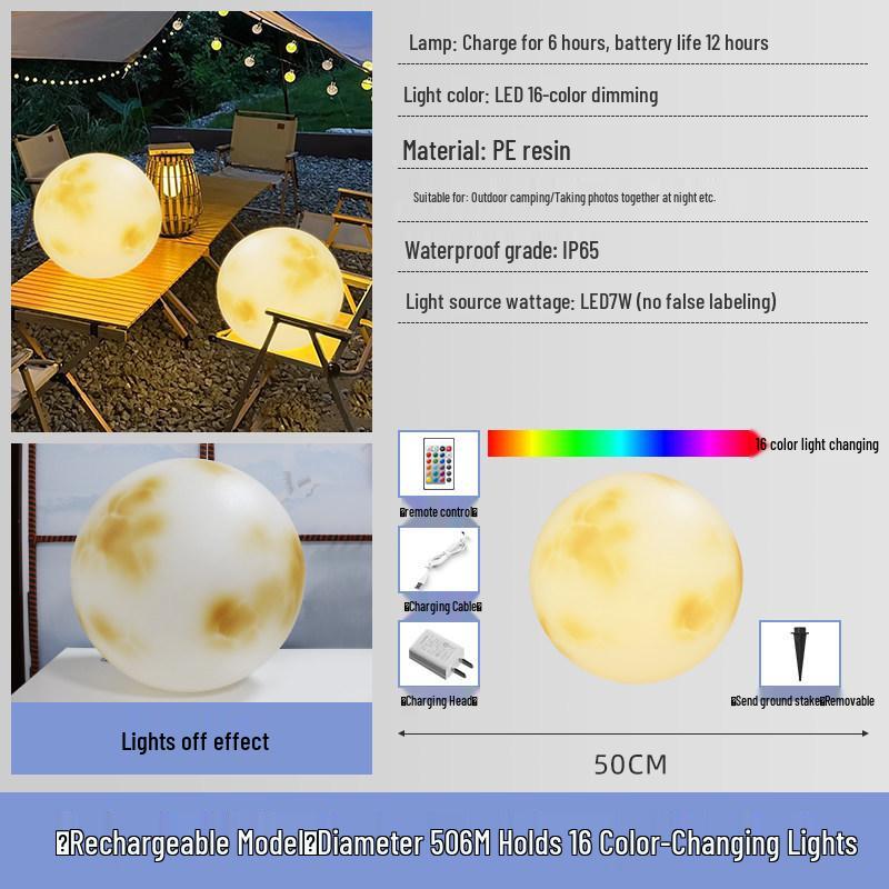 Solar-Powered Outdoor Moon Lamp: Waterproof Atmosphere Light for Gardens, Villas, and Terraces