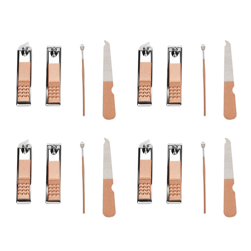 4 Set Nail Clippers Beauty Tools Stainless Steel Ear Spoons Nail Files Grooming Manicure Set with Pi